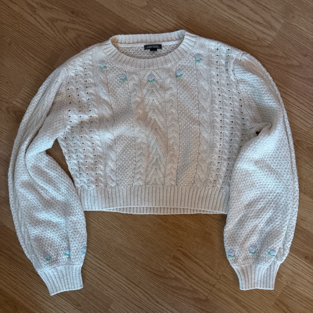 Wild Fable Cream Cable Knit Sweater